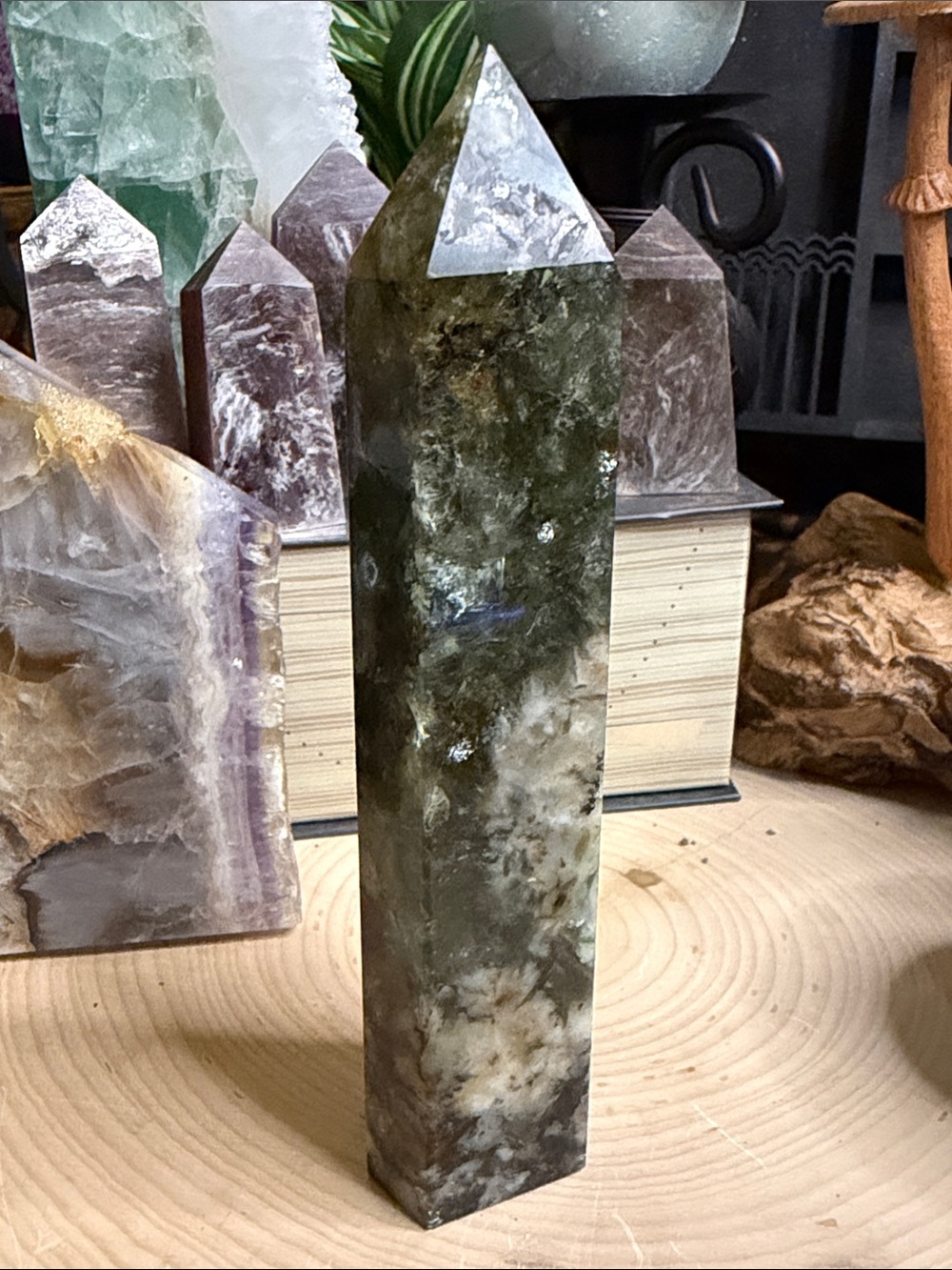 Green Lepidolite Tower